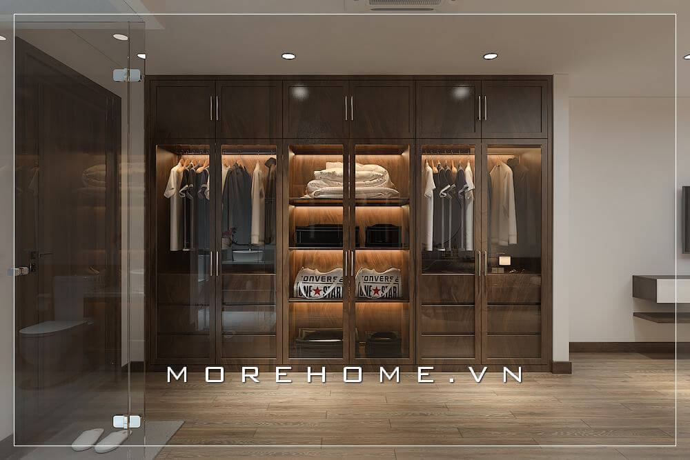 Tủ quần áo màu nâu